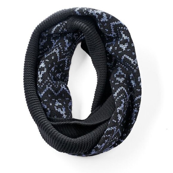 Simply Vera Wang Women’s Fairisle Infinity Scarf, Black - Picture 1 of 1